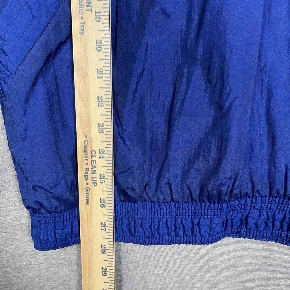 Vintage Starter Windbreaker Jacket Mens L Blue USA Olympic Hooded Pockets Lined